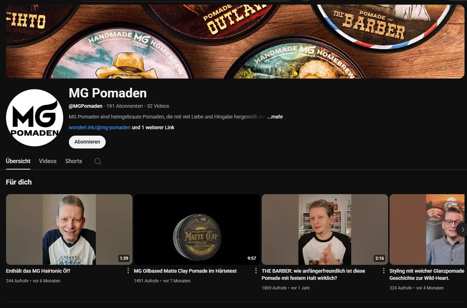 MG Pomaden auf TikTok und YouTube